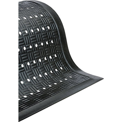 M+a Matting Cushion Station Floor Mat, Slip Resistant Rubber, 7/16 Thick, 4' X 6', Black