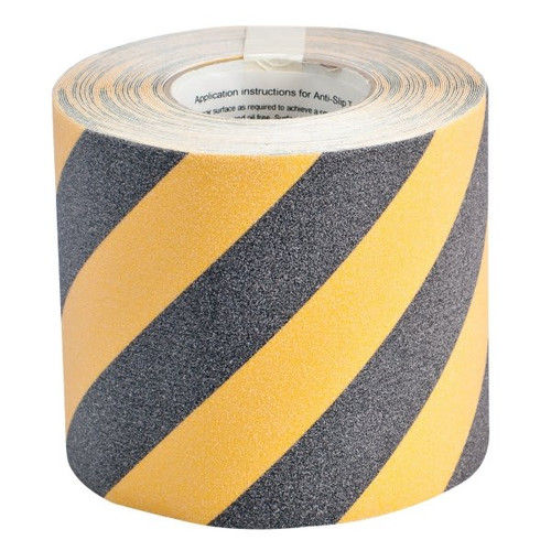 Brady Striped Anti-Skid Tape 6 In W Black On Yellow Each