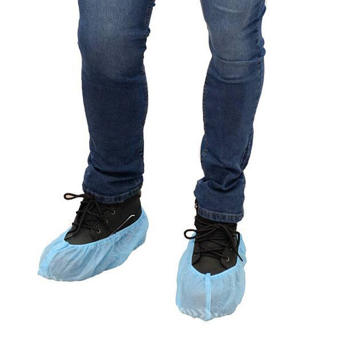Ambishield Polypro Shoecover, Non Skid Machine Made, 18", Blue, Case Of 300