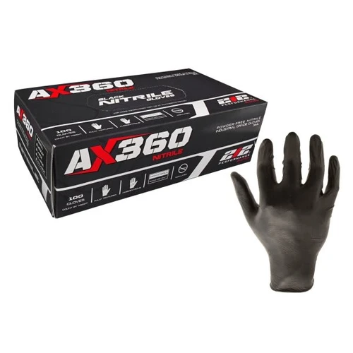 212 Performance Medium Black Nitrile Gloves,5mil, Ind Grade, Package Of 100