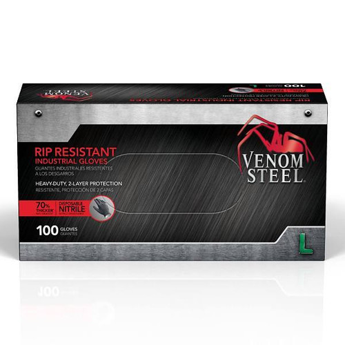 Venom Steel 2-Layer Rip Resistant Nitrile Gloves L Package Of 100