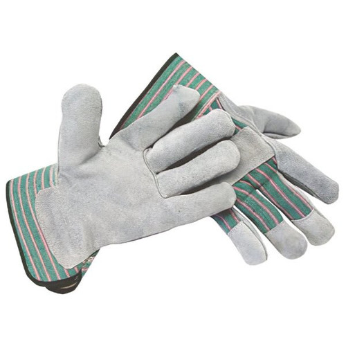 Radnor Large Shoulder Split Leather Palm Glove W/Canvas Back/Safety Cuff, 4 Pair