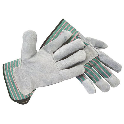Radnor Med Shoulder Split Leather Palm Glove W/Canvas Back/Safety Cuff, 4 Pair