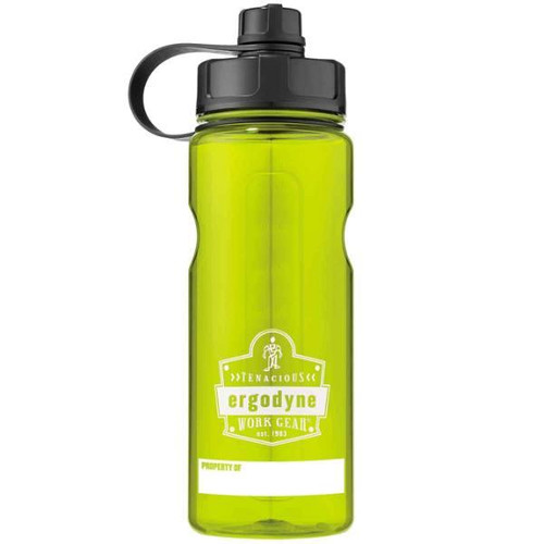 Ergodyne Chill-Its 5151 Bpa-Free Water Bottle - 34oz/1000ml, Lime, 1 Liter