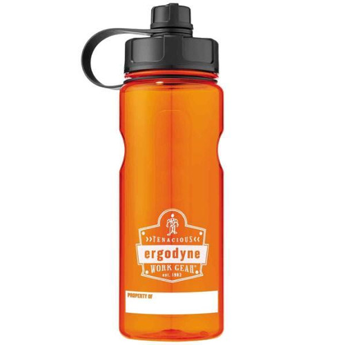 Ergodyne Chill-Its 5151 Bpa-Free Water Bottle - 34oz/1000ml, Orange, 1 Liter
