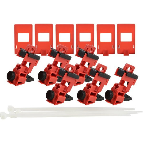 Brady Taglock Circuit Breaker Lockout Clamp-On 120/277 V0, Package Of 50 148699
