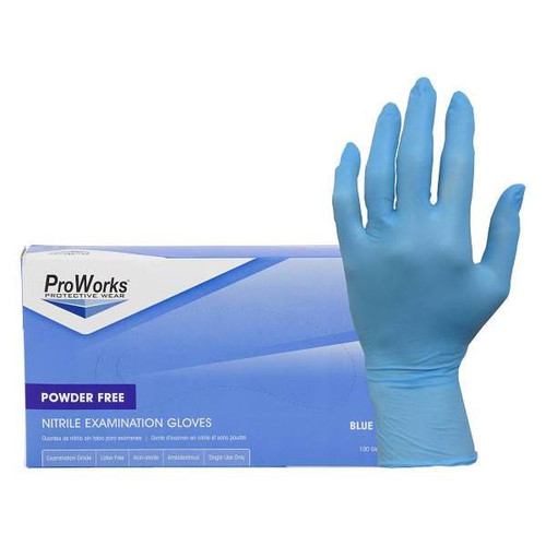 Proworks 3 Mil Nitrile Powder-Free Exam Gloves, Small, Package Of 100
