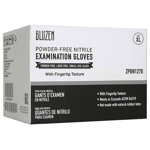 Safety Wercs Bluzen Nitrile Exam Gloves, 6 Mil, Black, Extra Large, Case Of 1000