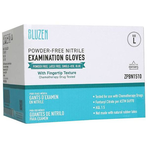 Safety Wercs Bluzen Nitrile Exam Gloves, 6 Mil, Blue, Large, Case Of 1000