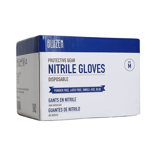 Safety Wercs Bluzen Nitrile Gloves, 4 Mil, Blue, Medium, Case Of 1000