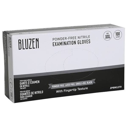 Safety Wercs Bluzen Nitrile Gloves, 6 Mil, Black, 2x-Large, Case Of 1000