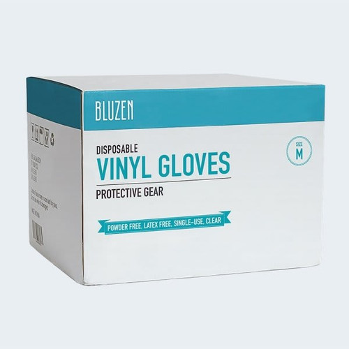 Safety Wercs Bluzen Vinyl Disposable Gloves, 4 Mil, Clear, Large, Case Of 1000