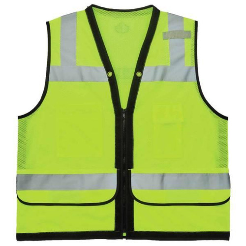 Ergodyne Glowear Type R Class 2 Heavy-Duty Mesh Surveyors Vest, Lime, Small/Medium
