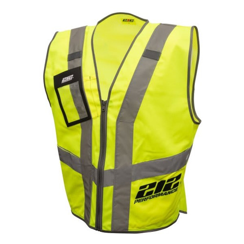 212 Performance Safety Vest Hi-Viz Yellow Single Pack Inner Pocket Ansi 2 Large