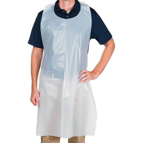 Prime Source 2 Mil Embossed Poly Apron, 28" X 46" , White, Case Of 500