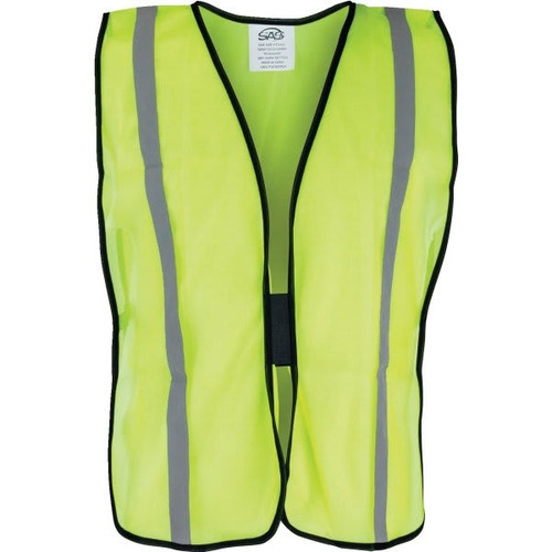 Sas Safety Safety Vest, 100% Polyester, One Size Fits Most, Yellow