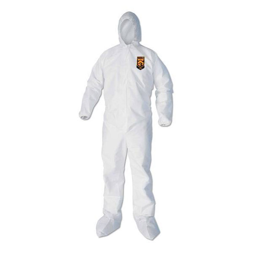 Kleenguard A40 Cuff, Ankle, Hood & Boot Coveralls, White, 3x-Large, Carton Of 25