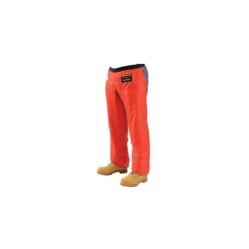Chainsaw Chaps, 33" Long, Water Resistant, Orange, Package Of 1 Pair