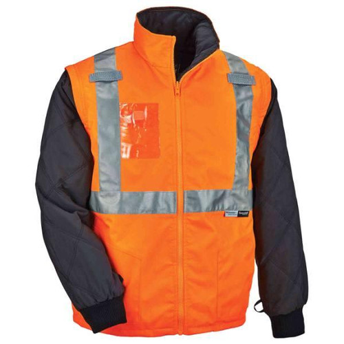 Ergodyne Glowear 8287 Type R Class 2 Convertible Thermal Jacket, Orange, Xl