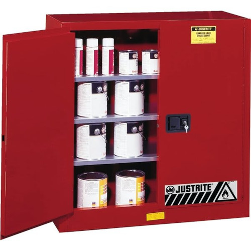 Justrite 40 Gallon Sure-Grip Paint/Ink Safety Cabinet-Maual Closing
