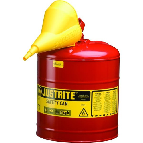 Justrite 5 Gallon Red Type I Safety Can With Funnel