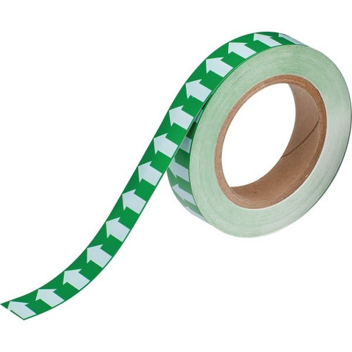 Brady Pipe Marker Tape With Arrows 1" W X 30 Yd L White On Green