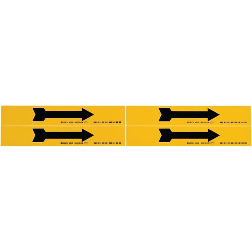Brady Self-Sticking Vinyl Arrow 1.125" H X 7" W Black On Yellow
