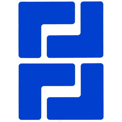 Brady Toughstripe Floor Corner Marks 2 In W Blue Package Of 20