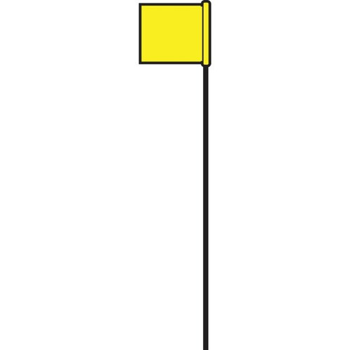 Hy-Ko 21" Yellow Stake Flag, Pack Of 25