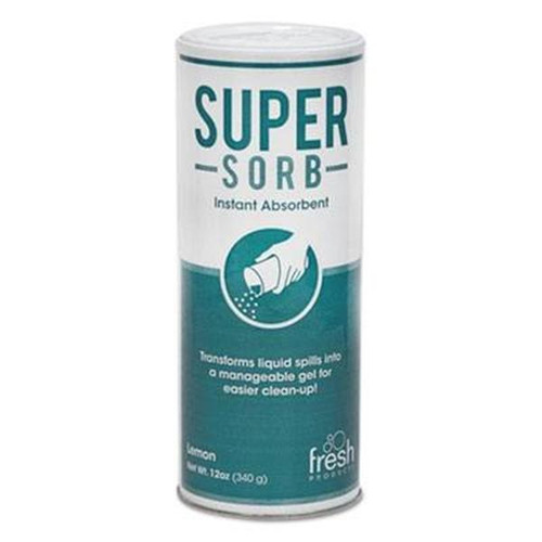 Fresh Products Super-Sorb Liquid Spill Absorbent, Powder, Lemon-Scent Box Of 6
