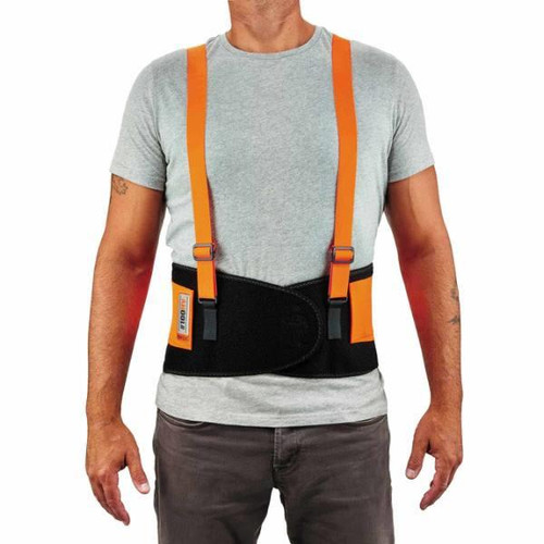 Ergodyne Proflex 100hv Economy Spandex Hi-Vis Back Support Brace, Orange, S