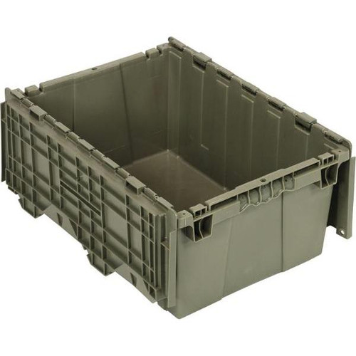 Quantum Storage Systems Gray Attached Top Distribution Containers 21-1/2x15-1/4x9-5/8 Inch