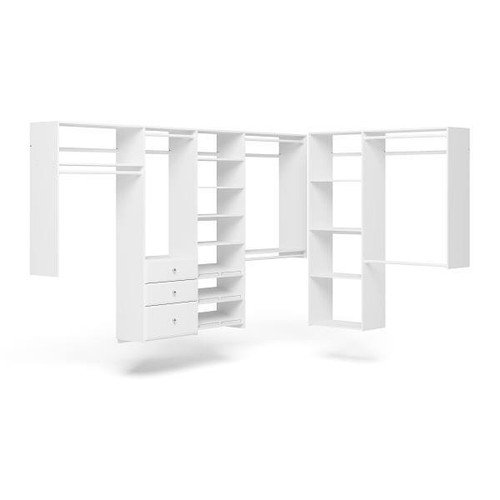 Easy Track 10-Foot X Easy Track 7-Foot L-Shape Walk-In Closet White
