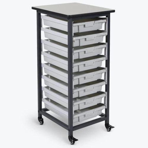 Luxor Mobile Bin Storage Unit - Single Row - Small Bins