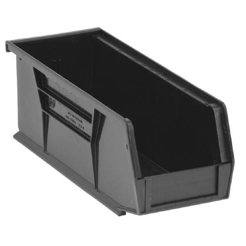 Quantum Storage Systems Black 10-7/8 X 4-1/8 X 4 In Stack And Hang Bin Package Of 12