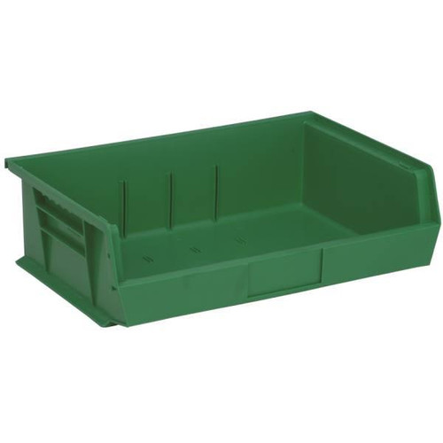 Quantum Storage Systems Green 10-7/8 X 16-1/2 X 5 In Stack And Hang Bin Package Of 6