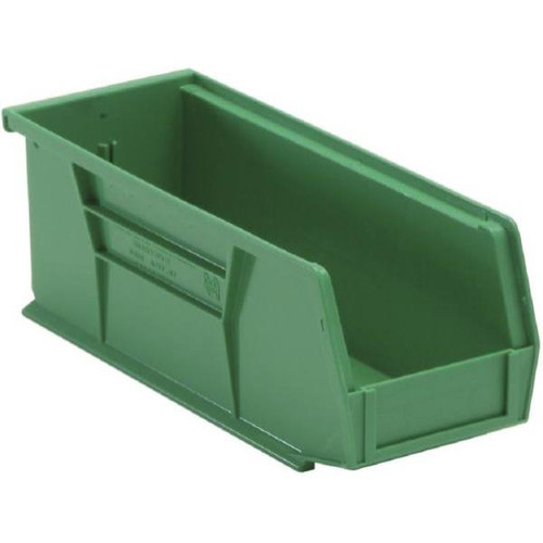 Quantum Storage Systems Green 10-7/8 X 4-1/8 X 4 In Stack And Hang Bin Package Of 12