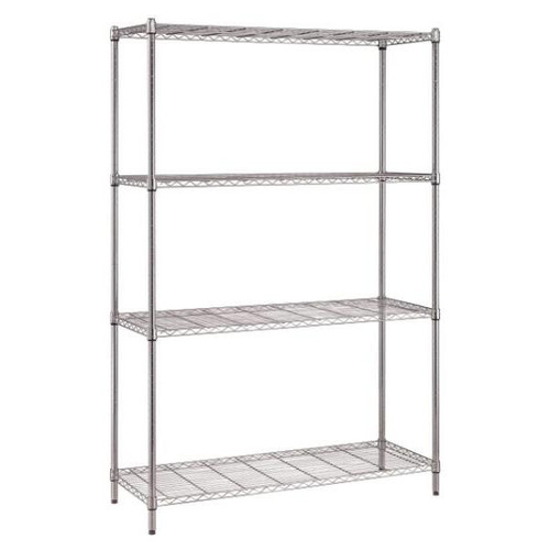 Quantum Storage Systems 18x48x72 In 4-Shelf Wire Shelving Unit With Chrome Finish