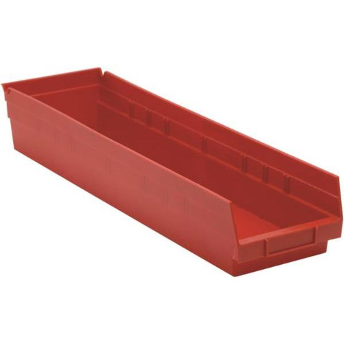 Quantum Storage Systems Economy 4 In Red Shelf Bin 23-5/8 X 6-5/8 X 4 In Package Of 8