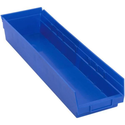 Quantum Storage Systems Economy 4 In Blue Shelf Bin 23-5/8 X 6-5/8 X 4 In Package Of 8