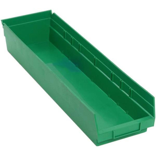 Quantum Storage Systems Economy 4 In Green Shelf Bin 23-5/8 X 6-5/8 X 4 In Package Of 8