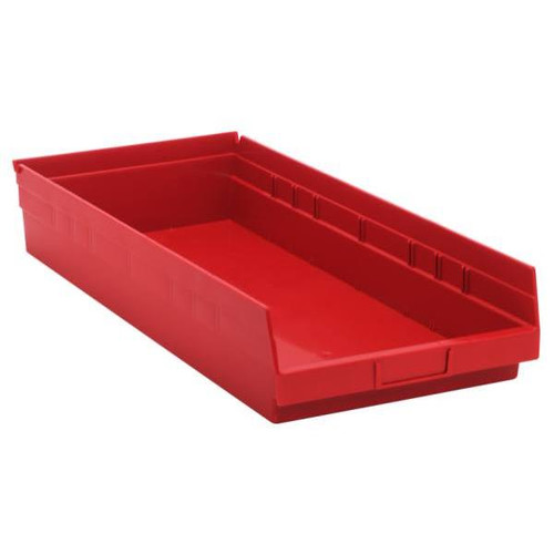 Quantum Storage Systems Economy 4 In Red Shelf Bin 23-5/8 X 11-1/8 X 4 In Package Of 6