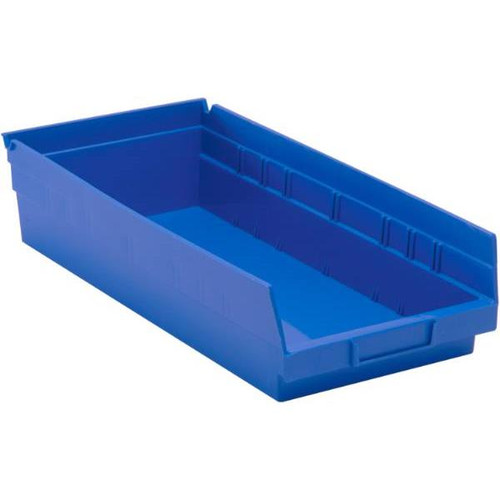 Quantum Storage Systems Economy 4 In Blue Shelf Bin 17-7/8 X 8-3/8 X 4 In Package Of 10