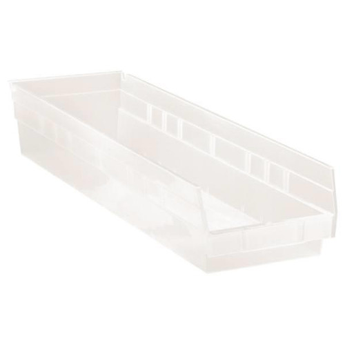 Quantum Storage Systems Economy 4 In Clear Shelf Bin 23-5/8 X 6-5/8 X 4 In Package Of 8