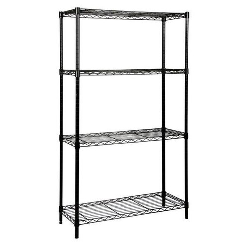 Quantum Storage Systems 4-Shelf Starter Kit Black Epoxy Wire Shelving 18x30x74 Inch