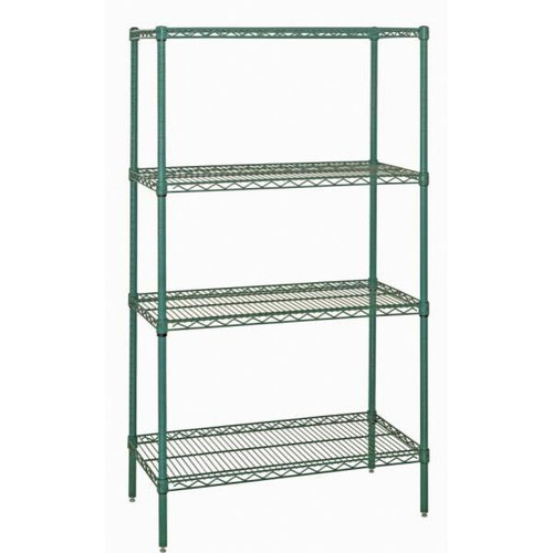 Quantum Storage Systems 4-Shelf Starter Kit Proform Green Epoxy Wire Shelving 18x60x63 Inch