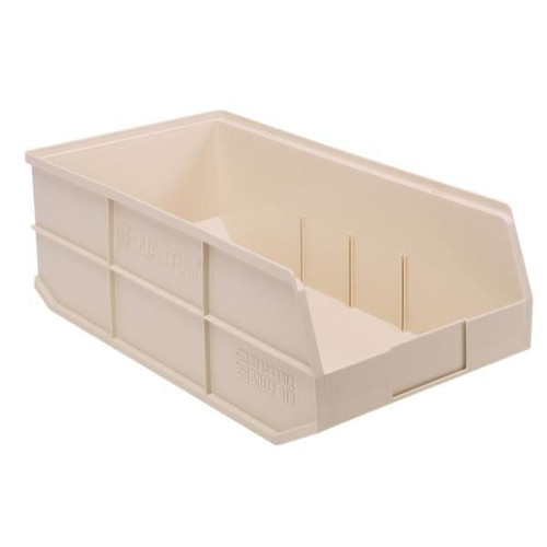 Quantum Storage Systems Ivory Stackable Shelf Bins 20-1/2x11x7 In Package Of 6