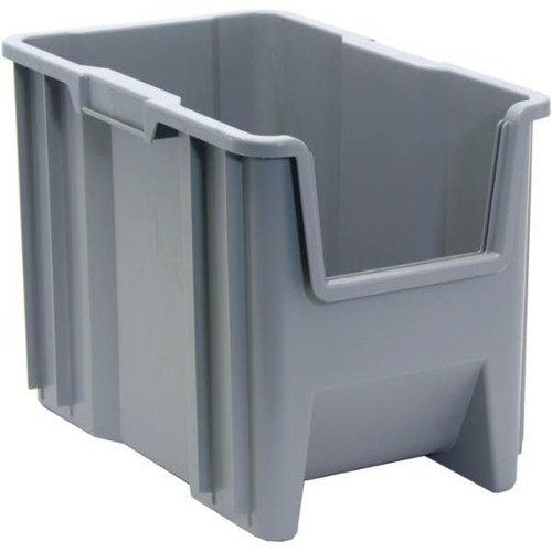 Quantum Storage Systems Gray Heavy-Duty Stack Containers 17-1/2x10-7/8x12-1/2 In Package Of 4