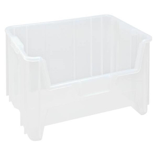 Quantum Storage Systems Clear Heavy-Duty Stack Containers 15-1/4x19-7/8x12-7/16 In Package Of 3