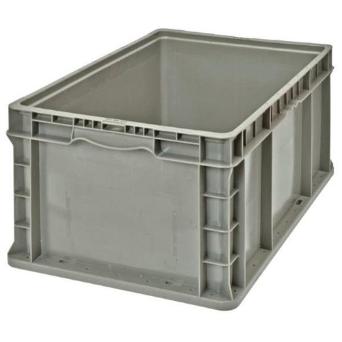 Quantum Storage Systems Gray Stackers Heavy-Duty Straight Wall Stacking Container 24x15x9-1/2